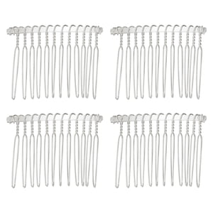 Unique Bargains 4 Pcs Non Slip Peignes Side Accessoires Métal 2" Tons d'argent