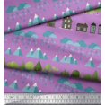 thumbnail image 3 of Soimoi Polyester Crepe Fabric Tree,House & Raindrop Nature Print Sewing Fabric Yard 42 Inch Wide, 3 of 3