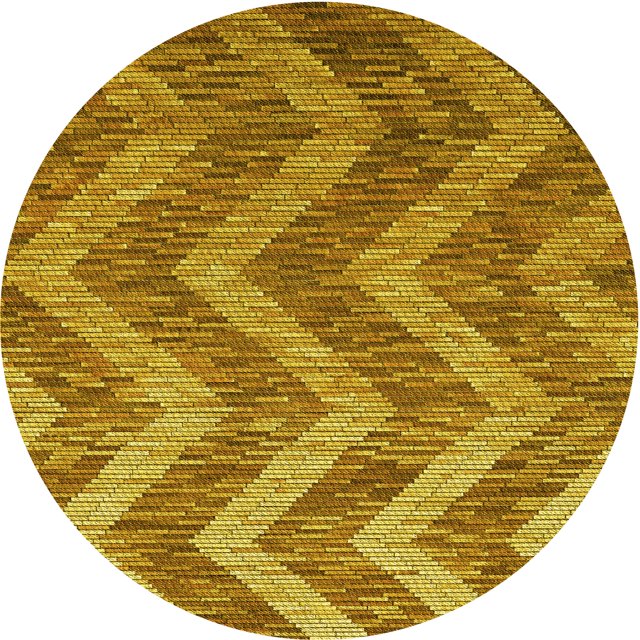 Ahgly Company Tapis d'Intérieur Ronds Transitionnels Jaunes Lavables à la Machine, 6 Pieds Rond