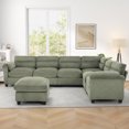 thumbnail image 3 of Bonzy Home Canapé Sectionnel Convertible pour Salon avec Ottoman Vert, 3 of 6