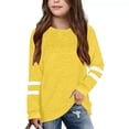 thumbnail image 1 of Chandails pour Filles Enfants Jaune à Manches Longues Col Ras du Cou Haut T-Shirts Chandails Coton Décontracté Chandail pour Enfants Chandails pour Filles Taille 6-7 Ans, 1 of 4