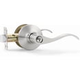 thumbnail image 1 of Satin Nickel Door Handle Interior Brushed Nickel Passage Door Lever for Hall and Closet Keyless Door Lock Set Reversible for Left Right Sided Doors Leverset Handleset, 1 of 7