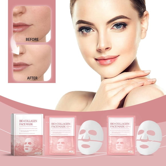 Bio-Collagen Real Deep Mask Clearance, Pure Collagen Films Collagen Mask for Face, Collagen Firm Mask, Hydrating Anti-Wrinkle Lifting Mask Reducing Fine Lines(1 Pack 3 PC) Buy Multiple Save 10%
