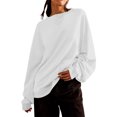 thumbnail image 1 of RXIRUCGD Haut Décontracté à Manches Longues et Col Rond pour Femmes, Blanc, Taille : m, 1 of 7