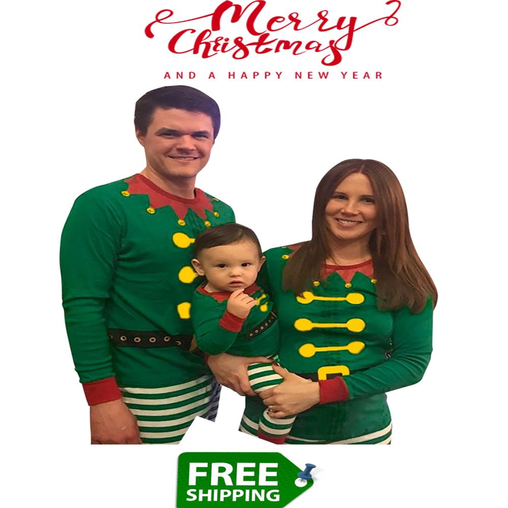 EIMELI Christmas Pajamas for Family Gingerbread Man Print