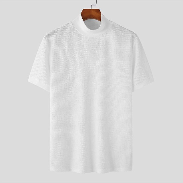 Mefallenssiah Hauts pour Hommes, Liquidation Été Chemise à Manches Courtes Col Montant
