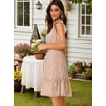 thumbnail image 4 of INSPIRE CHIC Women's Flutter Sleeves V Neck Smocked Waist Ruffle Floral Dresses, 4 of 6