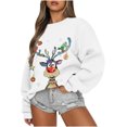 thumbnail image 1 of Liquidation de Noël Mode de Noël Chandail en Molleton Décontracté à Manches Longues et Col Rond Imprimé pour Femmes Hauts Blouse Chandails en Molleton Grande Taille pour Femmes en Liquidation, 1 of 2