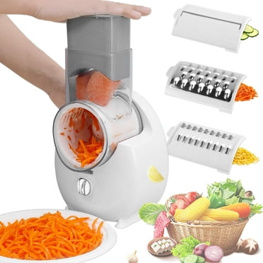 CNKOO Râpe à Fromage Électrique Déchiqueteuse de Fromage Détachable avec 3 Lames Hachoir à Légumes Rechargeable par USB Coupe-Fromage Électrique Professionnel Trancheuse Électrique Polyvalente pour Viande Fruit V
