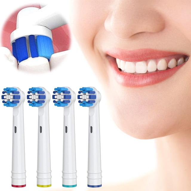 Replacement Toothbrush Heads For 4 Pack Replacement Heads Compatible With Toothbrush 7000/Pro 1000/9600/500/3000/8000,Blue Electric Toothbrush