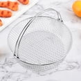 thumbnail image 1 of Kbndieu Fryer Basket 304 Stainless Steel Breath Fryer Basket Double-Ear Handle Mesh Basket Steamerss Round Grill Steam Rack Dehydration Rack Filter Basket Kitchen Essentials, 1 of 5