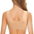thumbnail image 4 of B91xZ Front Close Wirefree Back Support Posture Full Coverage Bra Comfy Lightly-lined Underwire Bra,Beige L, 4 of 5