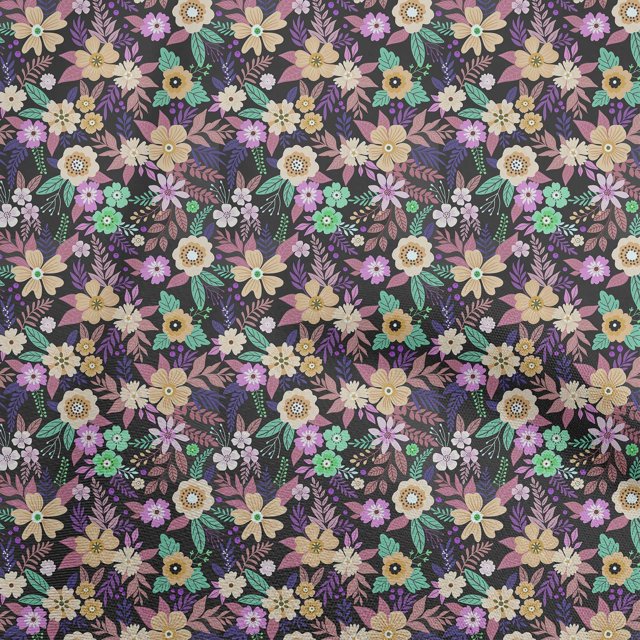 oneOone Velvet Brown Fabric Asian Floral Craft Projects Decor Fabric Printed By The Yard 58 Inch Wide