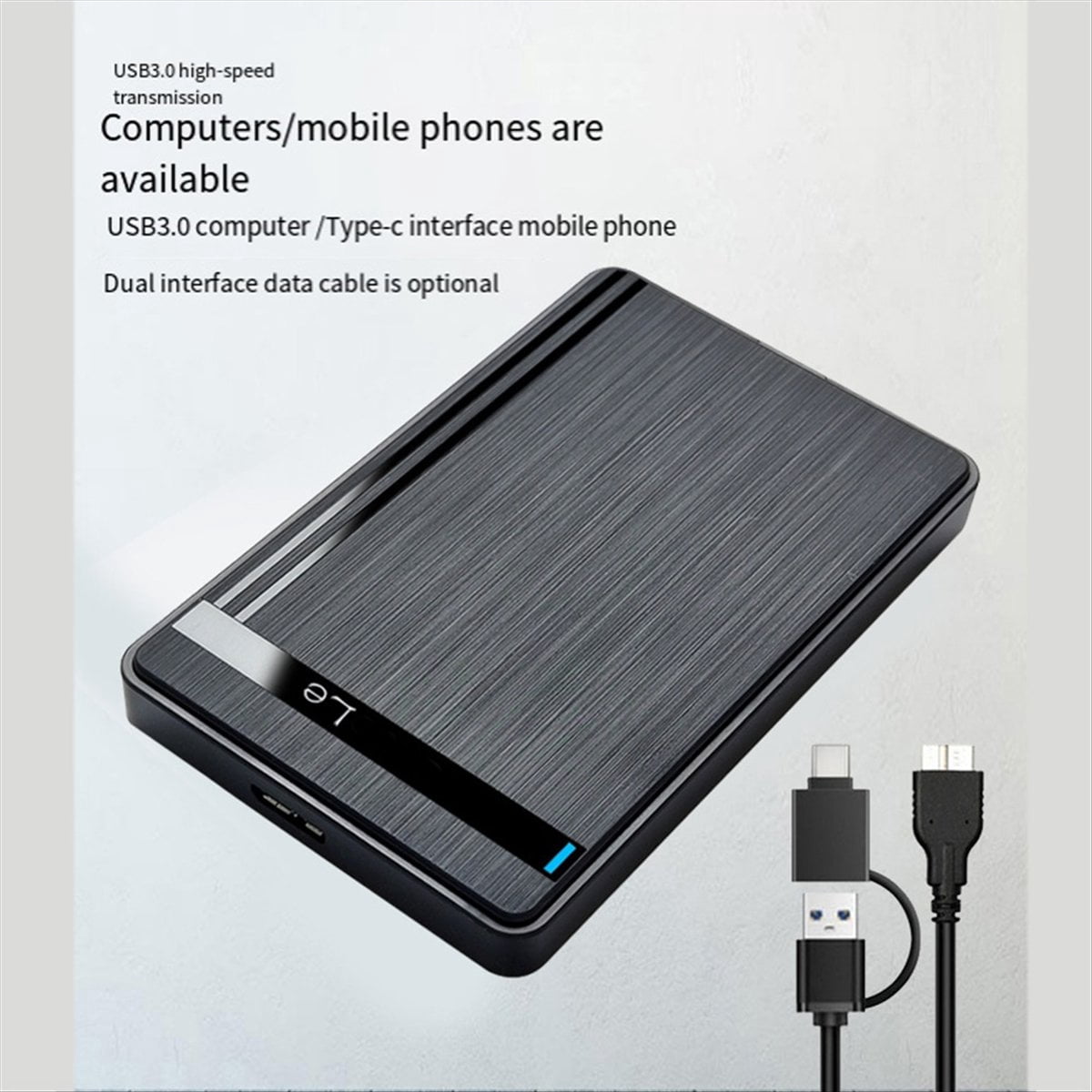 2.5inch HDD SSD Enclosure USB 3.0 to SATA External Hard Drive Case for Laptop Desktop PC High-Speed Data Transfer