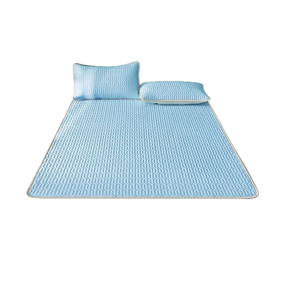 Summer Ice Silk Cooling Mat for Bed Thin Cooling Mat Set of Three Bed Sheets for Student Dormitory Breathable Soft Machine Washable Lightweight Modern for Guest Travel with Air Conditioner Effect