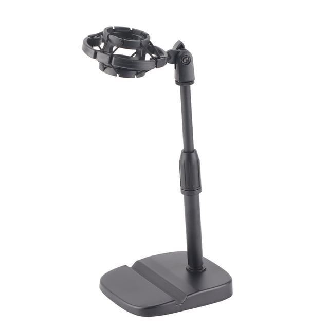 Support de Microphone de Bureau Amélioré, Support de Micro de Bureau Réglable Antidérapant, Support de Micro de Table avec Fente pour Téléphone et Tablette pour Diffusion en Direct Karaoké
