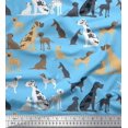 thumbnail image 1 of Soimoi Mélange de Tissu en Georgette de Polyester Bleu, Imprimés de Tissu pour Chien au Mètre, 42 Pouces de Large, 1 of 3