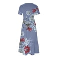 thumbnail image 4 of Pisexur Robes d'Été pour Femmes à Col Rond, Robe Fluide Plissée Tendance à Manches Courtes, Mode avec Poche, Robe d'Été de Plage Évasée à Imprimé Floral, 4 of 4