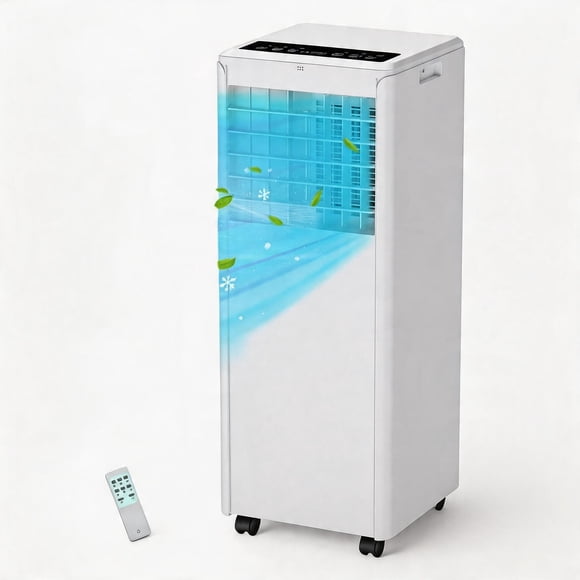 8000 BTU Portable Air Conditioner, 3-in-1 Cool/Dehumidify/Fan, Cools Up to 350 Sq Ft, 48dB Quiet Sleep Mode, R32 Refrigerant, Window Kit for Bedroom Office Dorm Rental