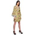thumbnail image 3 of Moomaya Printed Bathrobe For Girls Bell Sleeves Robe For Women Crossover Robes, 3 of 6