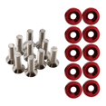 thumbnail image 2 of DYNWAVECA 20 Pieces M6 Car Modification Screws Gasket Set, Bolts Screws License Washer Bolt, Engine Concave Screws , Red, 2 of 6