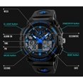 thumbnail image 4 of SKMEI SKMEI 1270 Dual Time Men's Sports Watch with Quartz and Digital Movement, 5ATM Water Resistance, Luminous Display, and Alarm Function - Black Case with Red Hands, 4 of 7