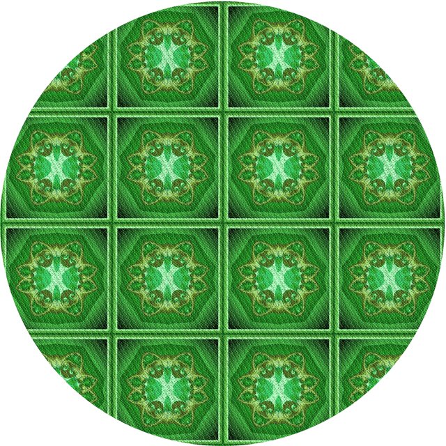 Ahgly Company Tapis d'Intérieur Ronds Transitionnels Verts Lavables à la Machine, 4 Pieds Rond