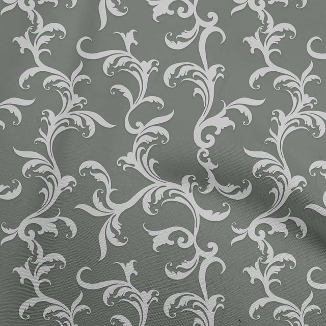 oneOone Polyester Spandex Olive Green Fabric Asian Baroque Fabric For Sewing Printed Craft Fabric By The Yard 56 Inch Wide