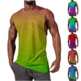 thumbnail image 1 of Sentmoon Men's Tank Shirts Summer Sleeveless Crew Neck Men Undershirts Gradient Color Loose Fit Plus Size Running Workout Tank Tops for Men Hawaiian for Layering Under Shirts Wine XXL, 1 of 5