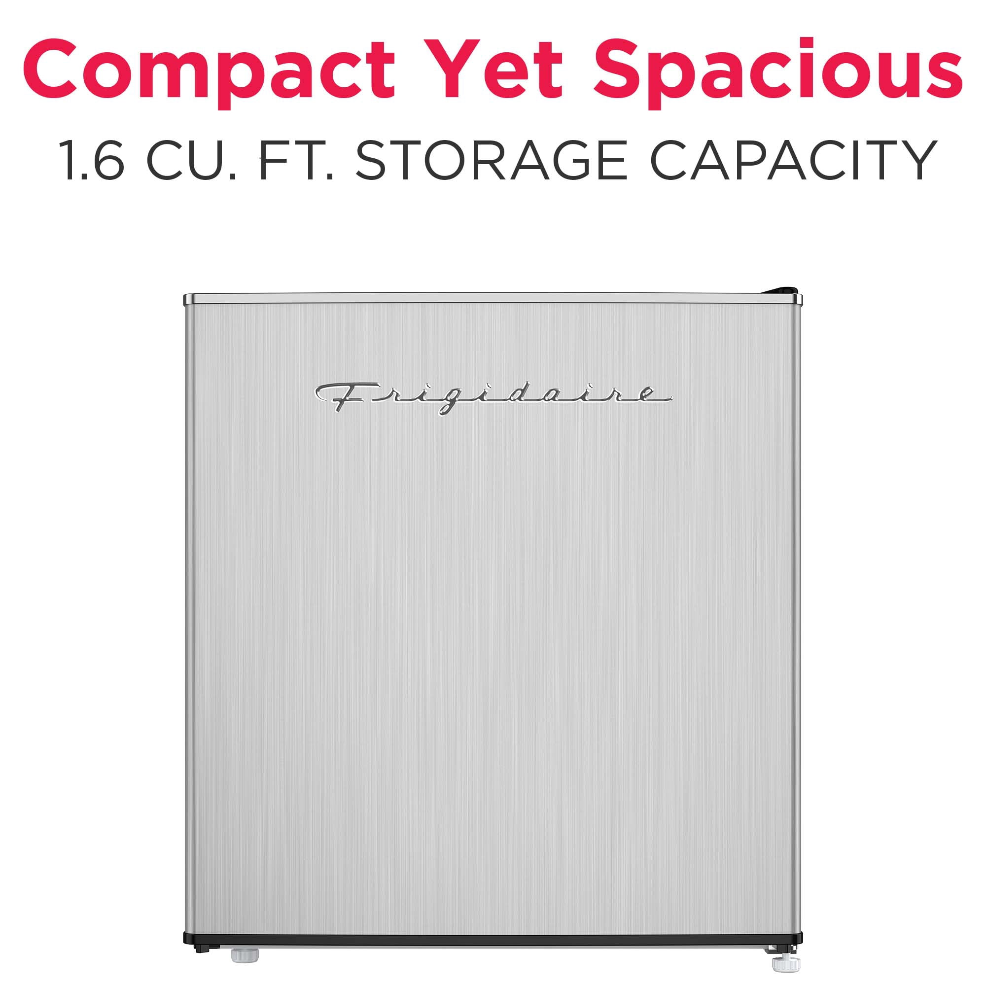 Réfrigérateur compact rétro Frigidaire de 1,6 pi³ avec compartiment congélateur, mini-réfrigérateur platine avec garniture chromée pour chambre, dortoir, bureau, appartement