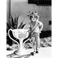 thumbnail image 1 of Shirley Temple Posed in cute hat with oversized trophy Photo Print (8 x 10), 1 of 1