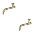 thumbnail image 2 of relayinert Universal Fit Basin Long Lasting Easy Installation Compact Metal Single Cold Wall Mounted Sink 03 Gold 2Set, 2 of 6
