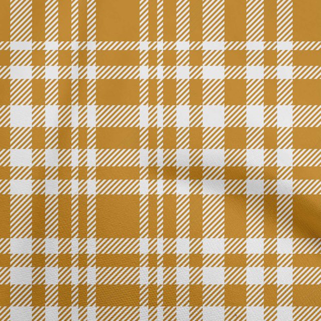 oneOone Viscose Jersey Orange Fabric Check Sewing Craft Projects Fabric Prints By Yard 60 Inch Wide