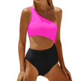 thumbnail image 1 of FhsagQ Swimsuit Sets for Women Set of 2 Women One Shoulder 1 Piece Swimsuit for Women Bathing Suits Full Coverage Keyhole Swimwear Swimsuit Sets for Women 2 Piece Push Up XXL, 1 of 6