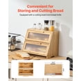thumbnail image 3 of VEVOR Double Layer Bread Box for Kitchen Counter Bamboo Storage Container Natural, 3 of 9