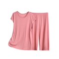 thumbnail image 1 of Womens Capri Pajama Sets Summer Short Sleeve Top With Capri Pants Soft 2 Pajamas, 1 of 6