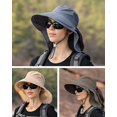 thumbnail image 4 of Lot de 3 Chapeaux de Soleil Queue de Cheval pour Femmes avec Rabat de Nuque, Grand Bord, Protection UV, Chapeau Bob, Été, Plage, Pêche, Randonnée, Jardin, UPF 50+, 4 of 5