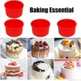 thumbnail image 5 of Round Cake Pans Silicone Molds for Baking, Red, Set of 3, Cheese Cakes, Bread, Non-Stick Reusable Cake Pan for Baking Layer Cake Cheese Rainbow Chiffon Cake (4 Inch, 6 Inch, 8 Inch), 5 of 5