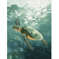 thumbnail image 1 of Sea Turtle Ocean Canvas Wall Art 15.75x11.81 Inches, 1 of 8