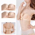 thumbnail image 4 of Bras for Women Womens 2PCS Solid Color Strapless Non Slip Adjustment Rimless Dress Bra F Cup 75F, 4 of 8