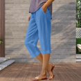 thumbnail image 2 of Women's Solid Color Loose Pants Cropped Pants, 2 of 4