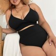 thumbnail image 5 of EGNMCR Bikini Set Women Plus Size Fashion Solid Swimsuit Bikini Set Two Piece Suit, 5 of 5