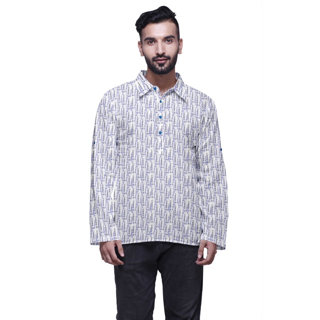 Atasi Printed Button Placket Traditional Kurta For Men Short Kurta Shirt For Boy
