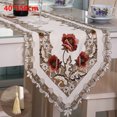 thumbnail image 4 of Contemporary Style Table Runner Simple table runner; Design Embroidery Flower Tablecloth Floral Runner, Rusty Red, 40x150cm, 4 of 9