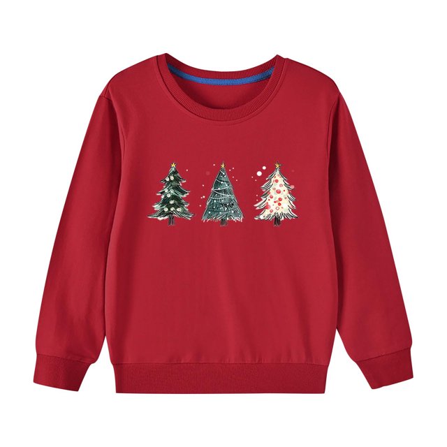 RXIRUCGD Automne et Hiver Moyen Grandes Filles Garçons Imprimé Cœur Chandail à Manches Longues Haut ( Rouge, Taille : 9-10 Ans )