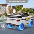thumbnail image 4 of Kojooin 12V Kids Police Car Ride on Toy with Remote Control, Electric Ride on Car for Toddlers Battery Powered Truck Electric Vehicle with Intercom, Flashing & LED Lights, Spring Suspension, 4 of 9
