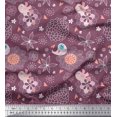 thumbnail image 1 of Soimoi Georgette Viscose Fabric Heart,Floral & Bird Kids Printed Fabric 1 Yard 42 Inch Wide, 1 of 3