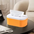 thumbnail image 2 of yulier Tissue Box Cover Plastic Tissue Holder Disposable Paper Hand Towels Napkins Face Towels Storage Box for Kitchen Bathroom Bedroom Office Tabletop Car, Orange, 2 of 6