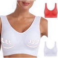 thumbnail image 2 of AherBiu 2pc Plus Size Sports Bras for Women Large Bust High Support Padded Bralettes Seamless Workout Underwear, 2 of 7
