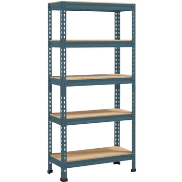 Yaheetech 5 Tiers Metal Storage Shelf Goods Rack, Neptune Blue